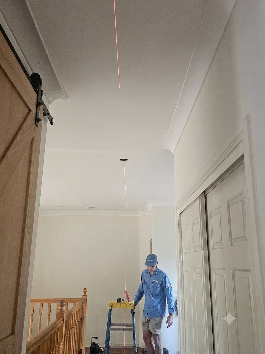 Measuring the ceiling for a ducted air conditioning vent